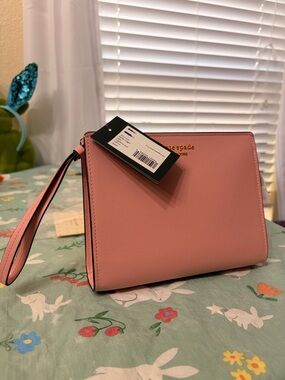kate spade Blush Pink Saffiano Wristlet Clutch